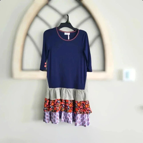 Matilda Jane Night Falls Dress EUC The Adventure Begins Tiered Skirt Size 10 - Picture 2 of 5